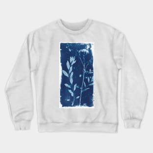 Wildflowers in cyanotype sunprint Crewneck Sweatshirt